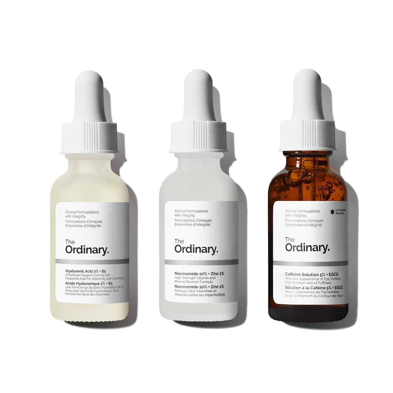 Serum Favorites Set – Hyaluronic Acid 2% + B5, Niacinamide 10% + Zinc 1%, Caffeine Solution 5%